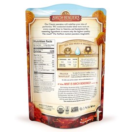 Birch Benders Organic Pancake and Waffle Mix, Classic Recipe, Whole Grain, Non-GMO, Just Add Water, 96 Ounce Family Pack (16oz 6-pack)