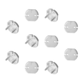 Fielect Outlet Plugs Covers Childproof EU Plug Protectors Electric Socket Cover Electrical Protector 2-Hole White 10Pcs