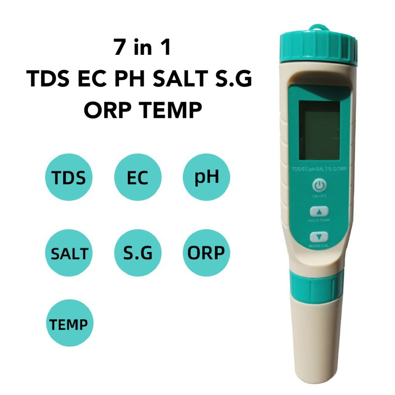 Water Quality Tester TDS EC PH SALT S.G ORP TEMP