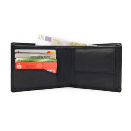 Lemasi Genuine Leather Minimalist Men's Wallet with RFID Protection Nappa Leather in Gift Box, black, Standard size, Classic