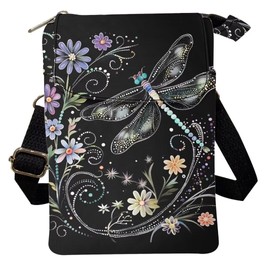 Kuiaobaty Elegant Dragonfly Small Crossbody Purses for Women Casual Purse for Shopping Fashion Handbag for Girls Shoulder Bag for Travel Gift for Holiday