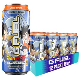 G Fuel Energy Drink, Strawberry Lychee, Sugar Free Beverage with 140mg Caffeine, Daily Energy Boost with Focus Amino, Vitamin + Antioxidants, 16 oz Cans (Kamehameha, 12-Pack)