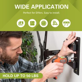 Drywall Anchors,1/4 Inch by 2 Inch Yellow Zinc Pan Head Wall Anchors for Drywall Heavy Duty,Versatile Wall Mount Hardware for Home & Office Decor(50Pcs)