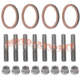 JINFANNIBI Titanium Exhaust Studs Nuts Manifold Gaskets Kit for Yamaha YZF R6 2006-2020