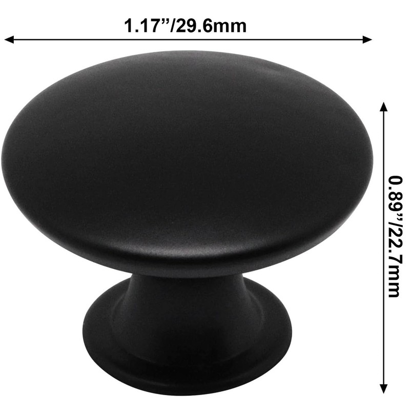 SWZHAI 16 Pcs Black Cabinet Knobs, Round Dresser Knobs Kitchen