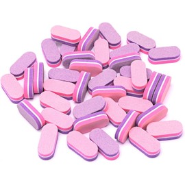 Diesisa 40 Limas para uñas de doble cara grano 100/180 - Mini lima de uñas y lima para uñas a granel - Ideal para principiantes y manicuristas - Rosa/Morado