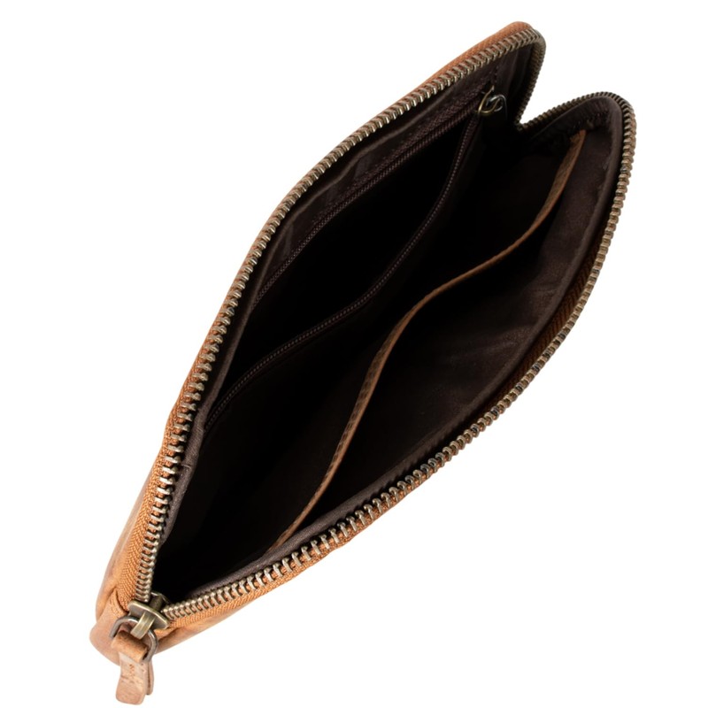 Marc Peter Vintage Darvin Leather Pencil Case with YKK Zip,
