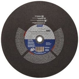 Norton Metal Heavy Duty High Speed Reinforced Abrasive Cut-off Wheel, Type 01, Aluminum Oxide, 1" Arbor, 14" Diameter x 1/8" Thickness (Pack of 1)