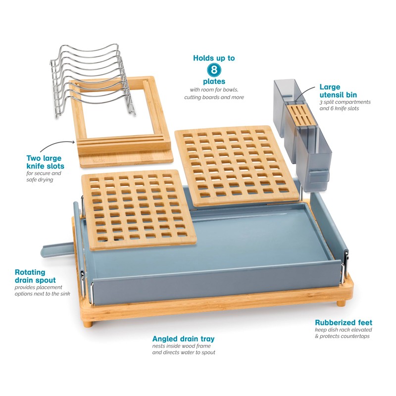 Polder Harmony Dish Rack, Sturdy Dish Drying Rack with 2