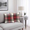 Plaid Cushion Covers 40x40cm, Scottish Tartan Red and White Wool