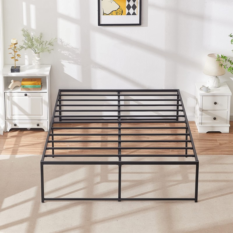 VECELO 18" Queen Size Tall Bed Frame Metal Platform/Mattress Foundation/No