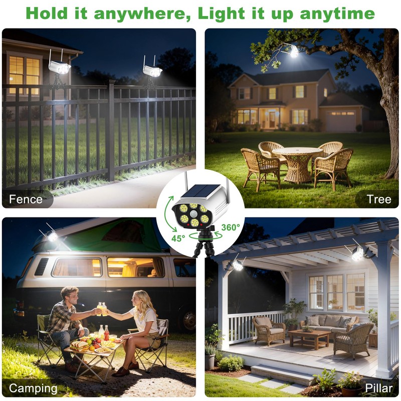 Tryme Solar Motion Sensor Outdoor Lights Octopus with Flexible Tripod