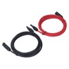 2pcs 12AWG 4mm² Solar Panel Extension Cable Black Red Solar