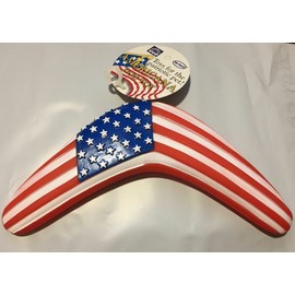 Vo-Toys Americana Patriotic Vinyl Boomerang American Flag Dog Toy Toss Fetch New