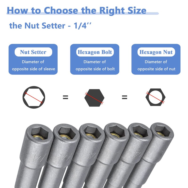 Mesee 6 Pieces 150mm Extra Long Magnetic Nut Driver Set,