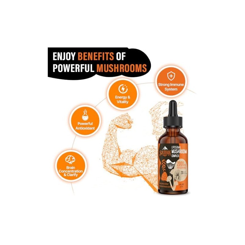 Complejo De Hongos Liposomales Gotas 2000 Mg 20 Extractos Orgánicos