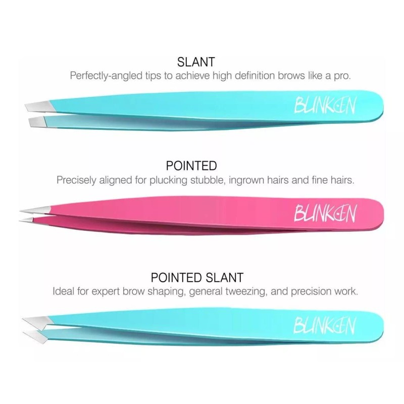 Blinkeen Tweezers For Eyebrows,blinkeen 3 Pack Tweezer Set,precision