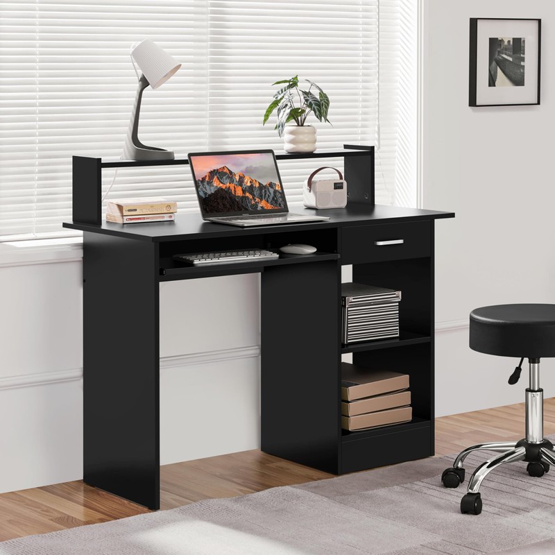 Yaheetech Home Office Wood Computer Desk with Drawers and Pull-Out