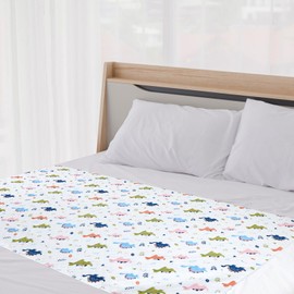 MOEMOE BABY Washable Bed Protector Pad with Tucks,Reusable Bed Pad with Wings,Waterproof Mattress Protector for Adult Incontinence & Kids Potty Training,Suit for Double bed Size 87 x 137cm