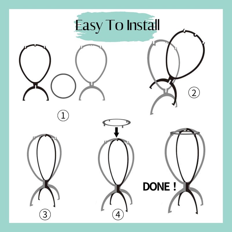 nevermindyrhead 2 Pack wig stand 6 Colors. Portable and collapsible,