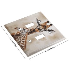 Wall Plate Decorator Light Switch 2-Gang Electrical Wall Plate Giraffe Wall Outlet Cover Toggle Light Switch Plates Cover Plug Cover for Bedroom Living Room Art Decor