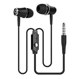 Corded Earbuds Ear Phones with Jack Wired Ear Buds, 3.5 mm Headphones & Earbuds Head Phones Ear Phones, Earphones for Airplane Travel, Computer Black AUX Earbuds Noise Cancelling Wire