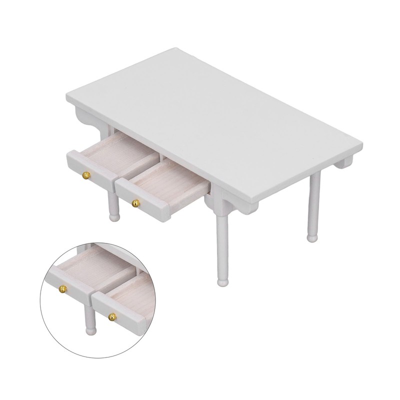 1: 12 Dollhouse Desk Wooden Modern Miniature Table Mini Writing