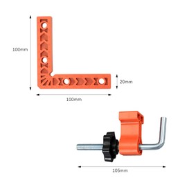 VZU Pack of 2 90 Degree Angle Tensioners, 100 x 100 mm Corner Clamp Woodworking, Corner Tensioner for Woodworking, Positioning Angle with 4 Pieces Adjustable Attachment, for Wood, Picture Frames,