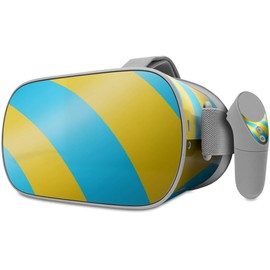 Decal Style Skin Wrap Compatible with Oculus Go Headset - Two Tone Waves Yellow Teal (Oculus NOT Included)