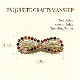 Sparkling Crystal Stone French Barrette，Vintage Rhinestone Snap Hair Clips