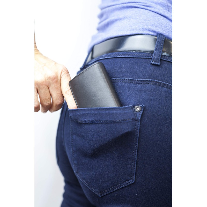 LEAS Opa Wallet with Large Coin Chute Real Leather Black