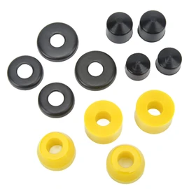 Keenso Juego de Bujes para Monopatín, Juego de Bujes para Monopatín Amortiguación de PU 90A Bujes de Repuesto para Monopatín para Monopatín de 4 Ruedas(Amarillo) Patinetes Eléctricos