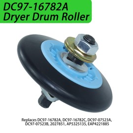 NICHEFLAG 4 Pack DC97-16782A Dryer Roller Kit with DC93-00634A Dryer Idler Pulley, 6602-001655 Dryer Belt Replaces DC97-16782C; DC93-00634A for Dryer Roller Replacement Kit