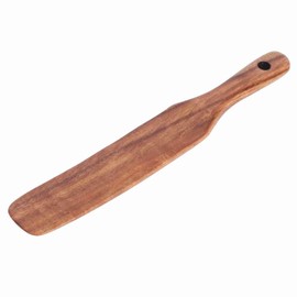 Haosie Wooden Spatula, Wooden Spatula for Cooking, 10 * 1.5 Inch Teak Spurtle, Non Stick Wooden Spatulas, Wooden Crepe Spatula Suitable for Cooking and Stirring All Kinds of Food