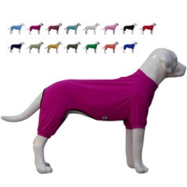 LoveLongLong Dog Jumpsuit with UV Protection and Quick-Dry Fabric for Spring Summer Pet Pajamas Purplish red L