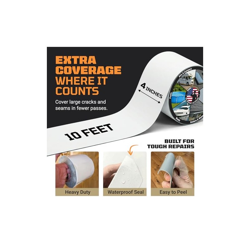 TITANPATCH PRO Waterproof Sealant Tape - 4" x 10' for
