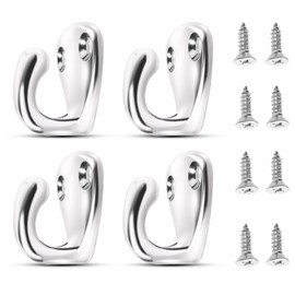 9Tong Stainless Wall Hanger Screw Hook Outdoor Hanger Hanging Hook Steel Heavy Duty Coat Hooks Kitchen SUS316 4pcs