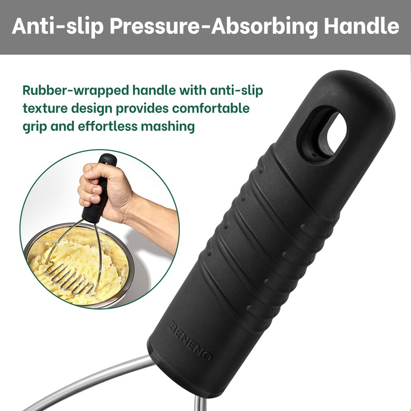 Potato Masher, Beneno Heavy Duty Stainless Steel Wire Potato Masher