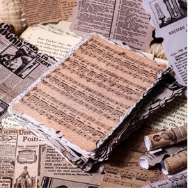 192 PCS Retro Handwriting English Style Scrapbook Paper,Letters Aesthetic Paperback Decoration for Vintage Journaling Supplies Craft Art Collage Album Bullet Journals Junk Journal Planners Notebook