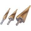 3Pcs Hex Shank Step Drill Bit High Speed Steel Sturdy