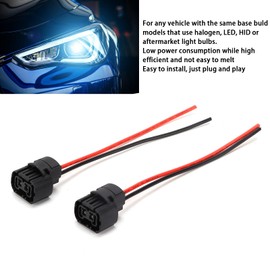 Akozon 1 Pair Wiring Harness Female Adapter Socket Connector H16 Wiring Harness Headlight Socket Fog Light Extension Wiring Harness Plug Socket Adapter for 5202 5201 2504 H16 9009 PS24W