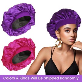 Wiggins Hair Gift Set With Elastic Band &  Satin Bag & Brush & HD Wig Caps & Bonnet:_Bonnet-Random Color