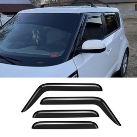 VICOJETOR 94367 Sunproof Waterproof Side Window Wind Deflector, 4pcs Protective Replacements Rain Guards Set, Window Visor fit for 2014-2019 Kia Soul