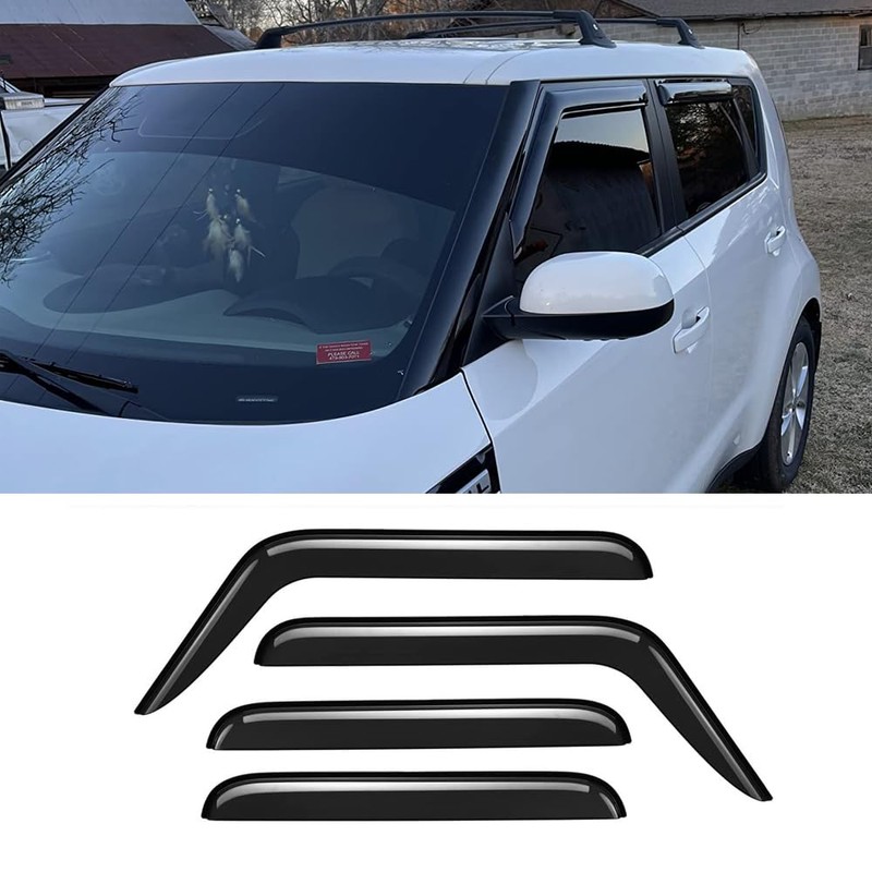 VICOJETOR 94367 Sunproof Waterproof Side Window Wind Deflector, 4pcs Protective