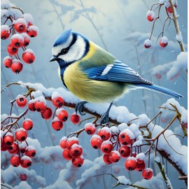 Noel Tatt Charity Christmas Cards Pack of 10 - Charity Christmas Cards with 2 Garden Birds and Berries Designs - Eco-Friendly Xmas Cards Multipack with Envelopes
