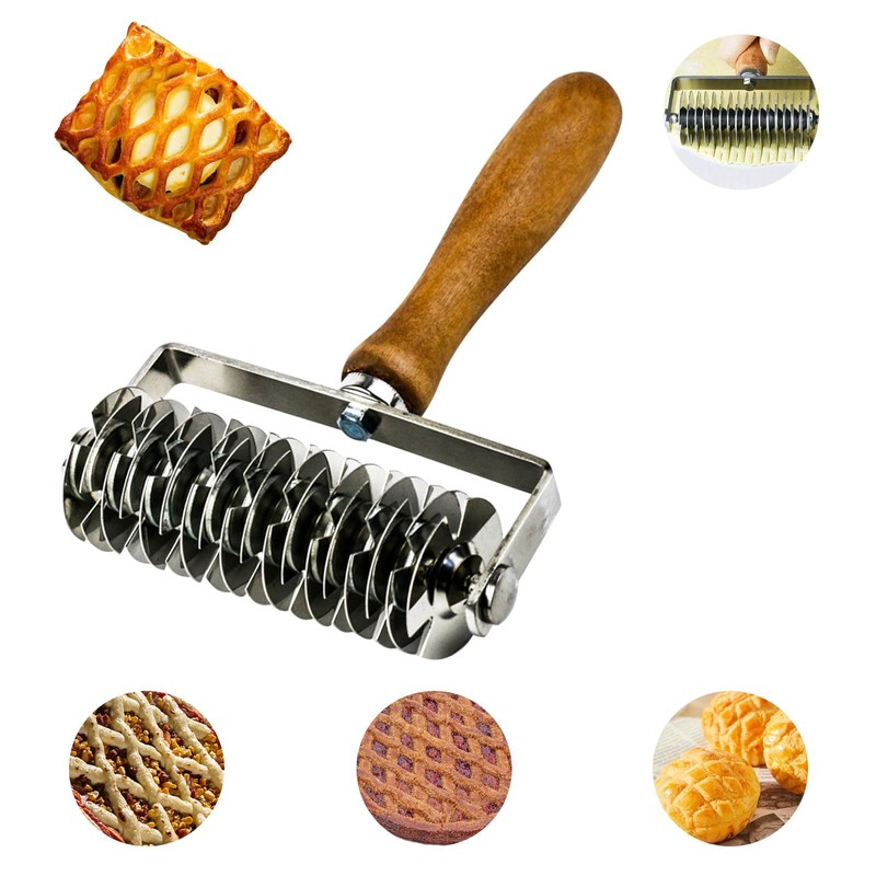 Yallmie Lattice Pastry Cutter, Pastry Lattice Cutter Stainless Steel Lattice