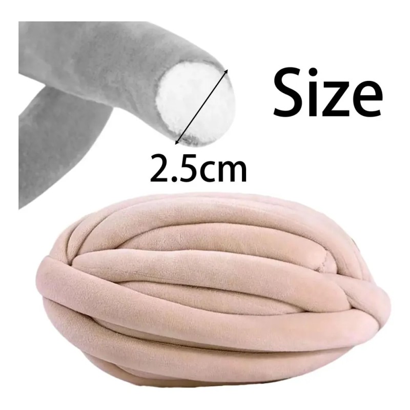 Hilo Grueso, Hilo Tubular Gigante Para Tejer Con Beige