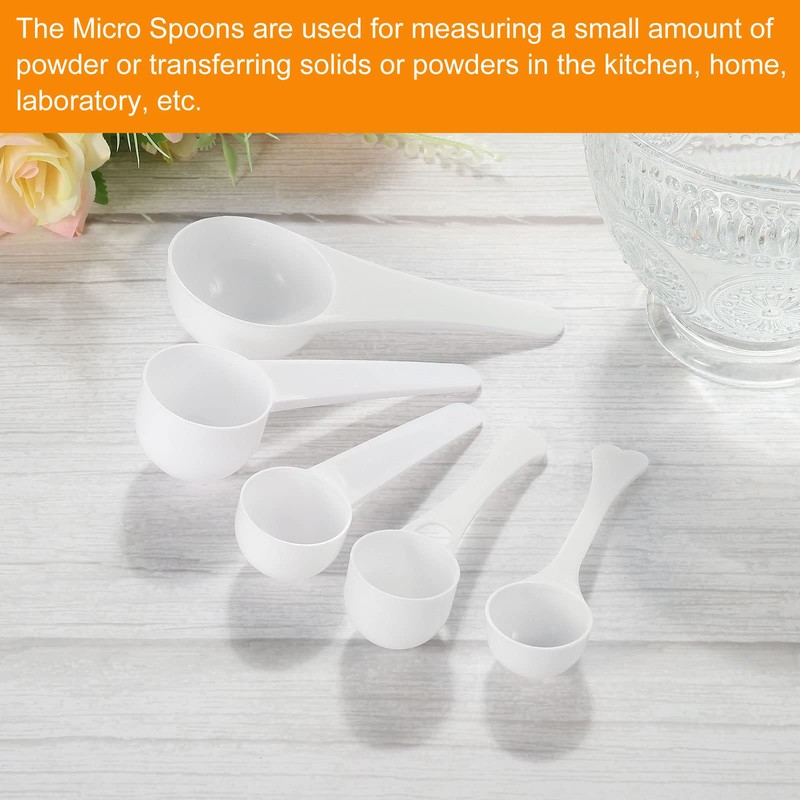 MECCANIXITY Micro Spoons 3 Gram Measuring Scoop Plastic Round Bottom