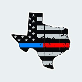 fagraphix Distressed Thin Blue Red Line Texas State Shaped Subdued US Flag Sticker Decal Self Adhesive TX Police fire Fighter Firefighter Rescue Support 1.25" Wide