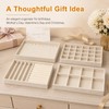 Velvet Jewelry Drawer Organizer Trays, 4-Layer, Beige